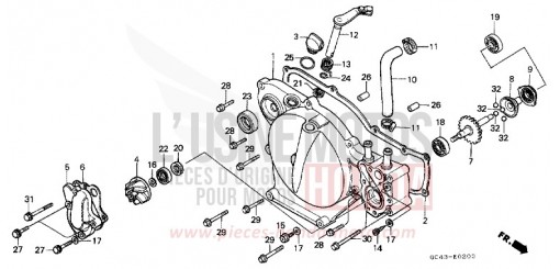 PANNEAU CARTER-MOTEUR D. CR80RG de 1986